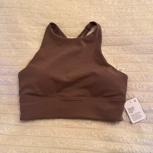 Lululemon High Neck Long Line Energy Sports Bra - Brown